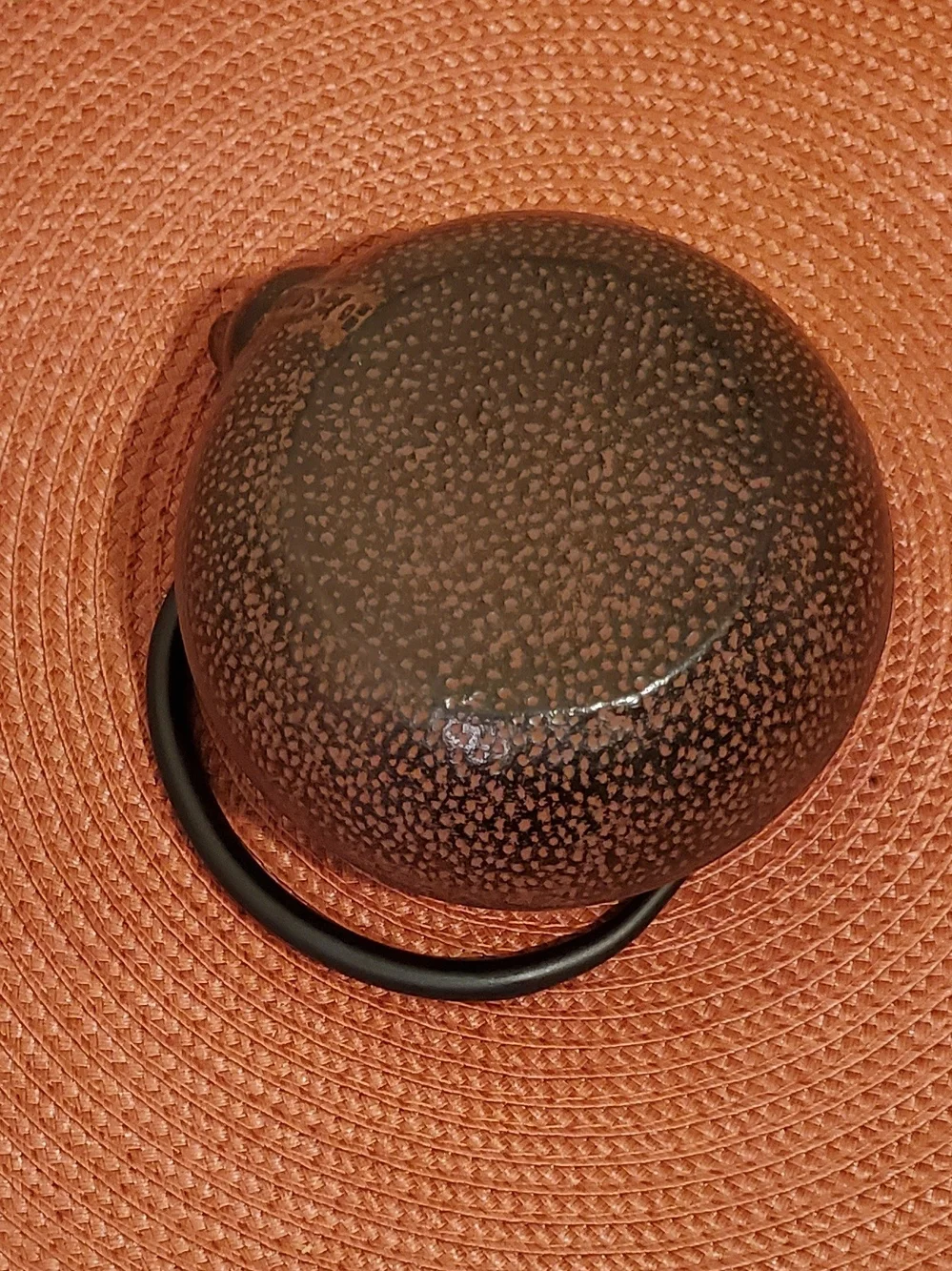 Cast Iron Teapot Brown with Black Handle - Traditional 